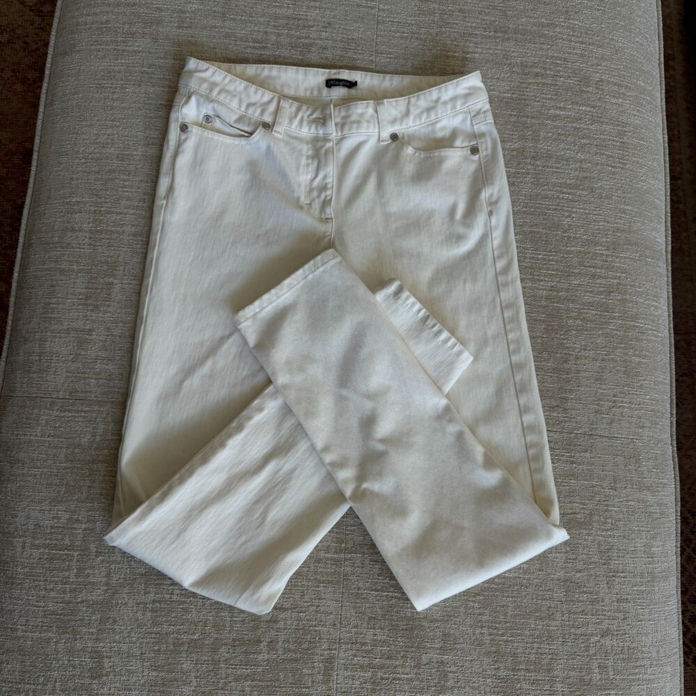 J. McLaughlin Cotton Blend Skinny Leg Cream Denim Jeans Women's Sz 4 RN#16859